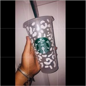 Custom cheetah Starbucks cup